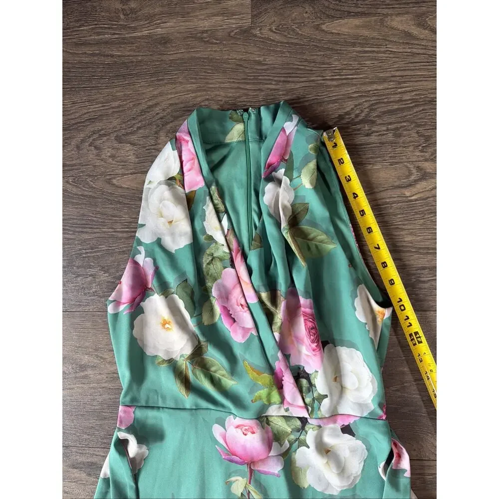 Adrianna Papell Floral Wrap Dress Fit & Flare Garden Party Cottagecore Size 8